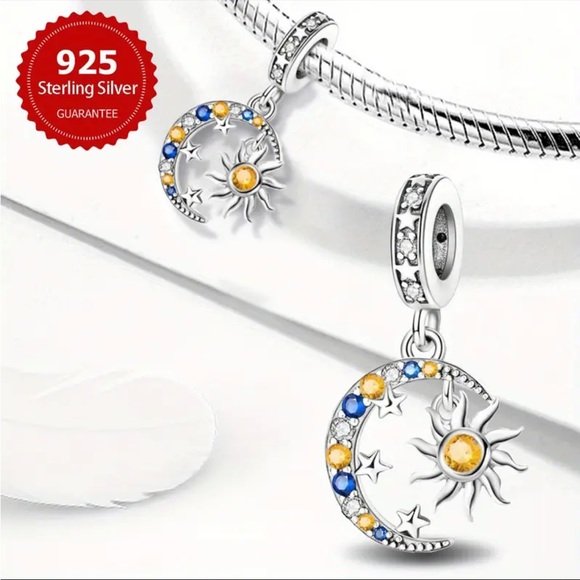For Pandora Jewelry - 925 Moon Sun & Stars Charm For Pandora Bracelets & Most Others-NEW